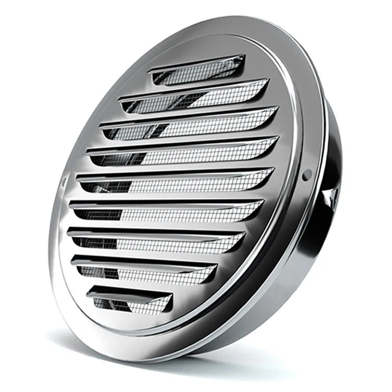 Stainless steel Exterior wall air outlet vent grille 70-200mm round duct cap air ventilation cover hole plug ventilation image 1