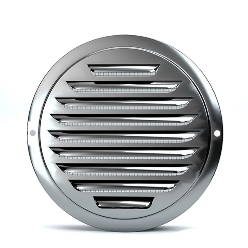 Stainless steel Exterior wall air outlet vent grille 70-200mm round duct cap air ventilation cover hole plug ventilation image 5
