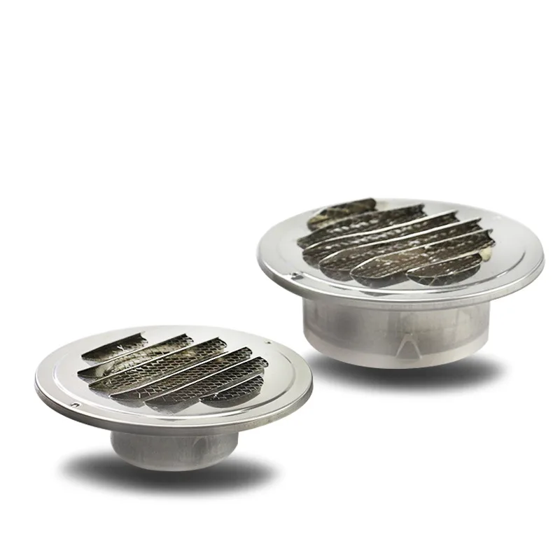 Stainless steel Exterior wall air outlet vent grille 70-200mm round duct cap air ventilation cover hole plug ventilation image 6