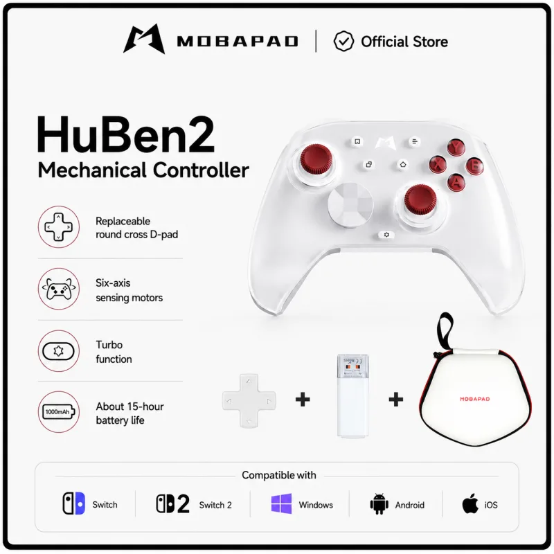 MOBAPAD Huben 2 Mechanical Bluetooth Controller For Nintendo Switch NS Switch 2 PC Android iOS Steam Game Console - image 1