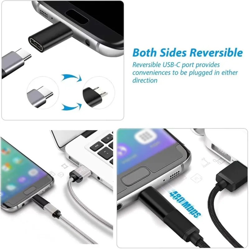 1/2/4Pcs USB C Female to Micro USB Male Adapter, Micro USB to USB C Adapter Compatible with Nexus LG Xbox Samsung Galaxy image 3