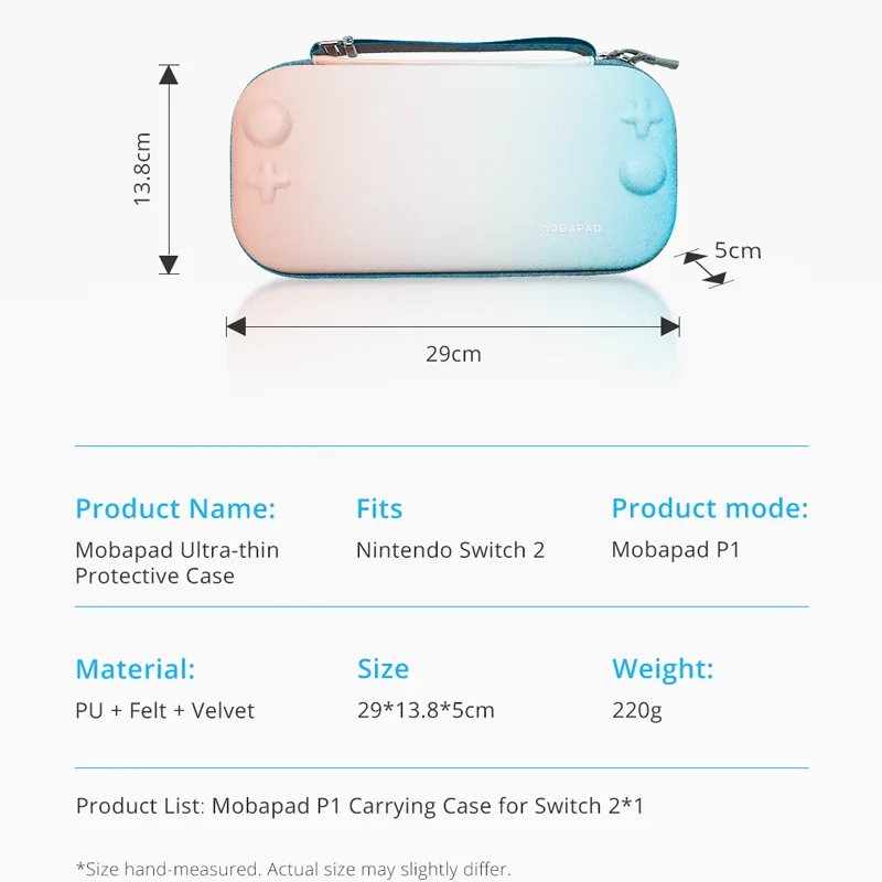 MOBAPAD P1 Carrying Case for Nintendo Switch 2 Storage Bag JoyPad with YKK Zippers Housing Shell Protective Cover for  Switch 2 - image 6