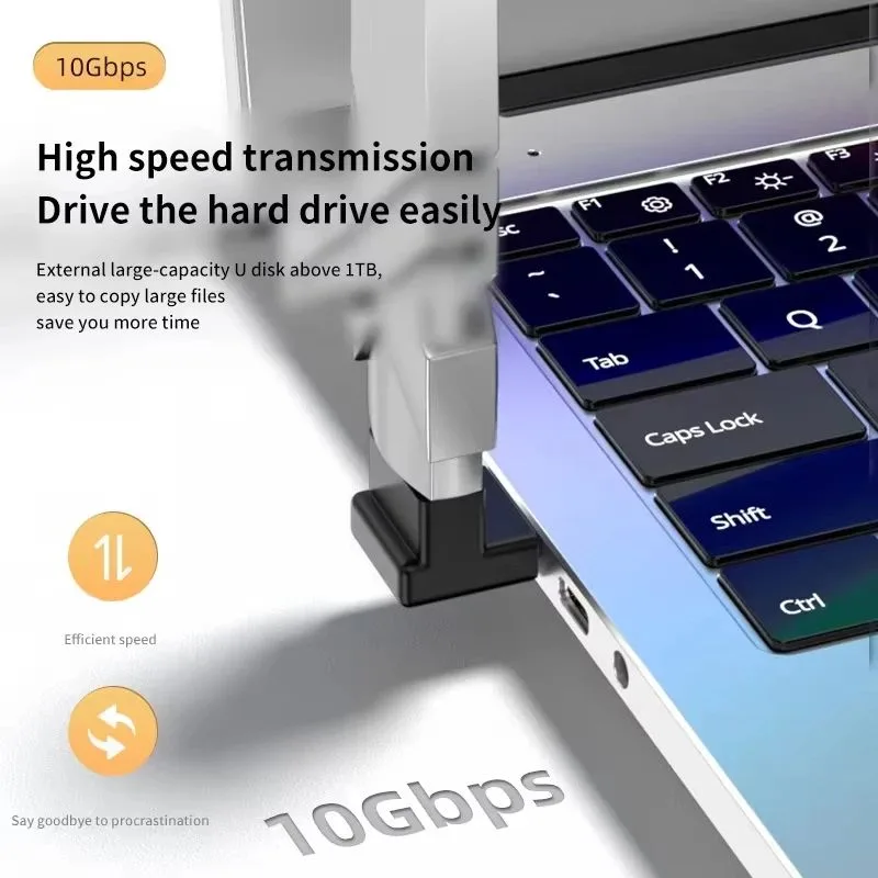USB3.0 90 Degree Male To Female Extension Adapter USB Upward Elbow Right Angle Connector 10Gbps For Laptop PC Computer C image 5