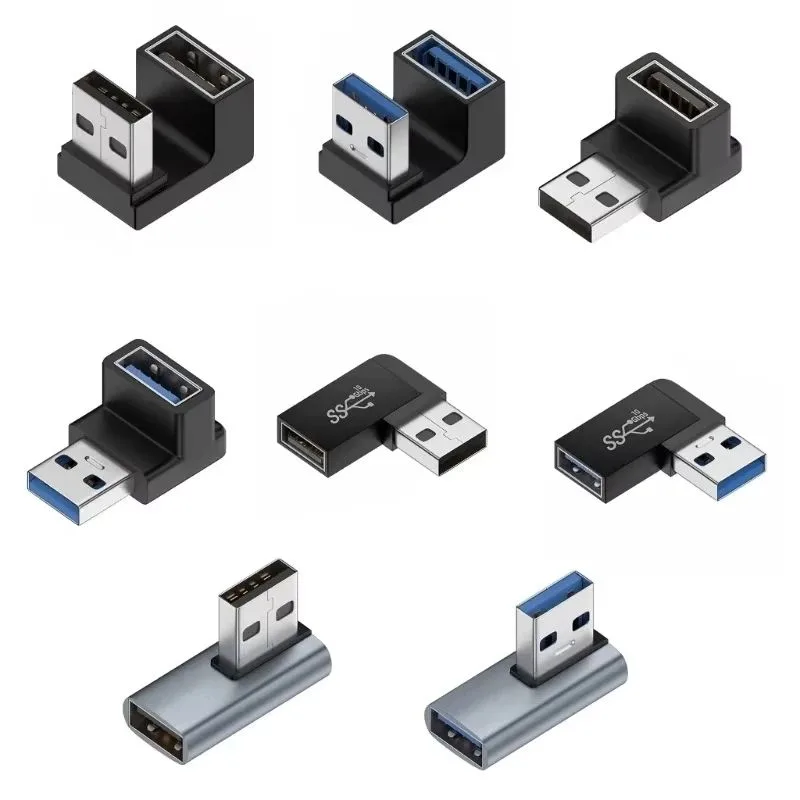 USB3.0 90 Degree Male To Female Extension Adapter USB Upward Elbow Right Angle Connector 10Gbps For Laptop PC Computer C image 6
