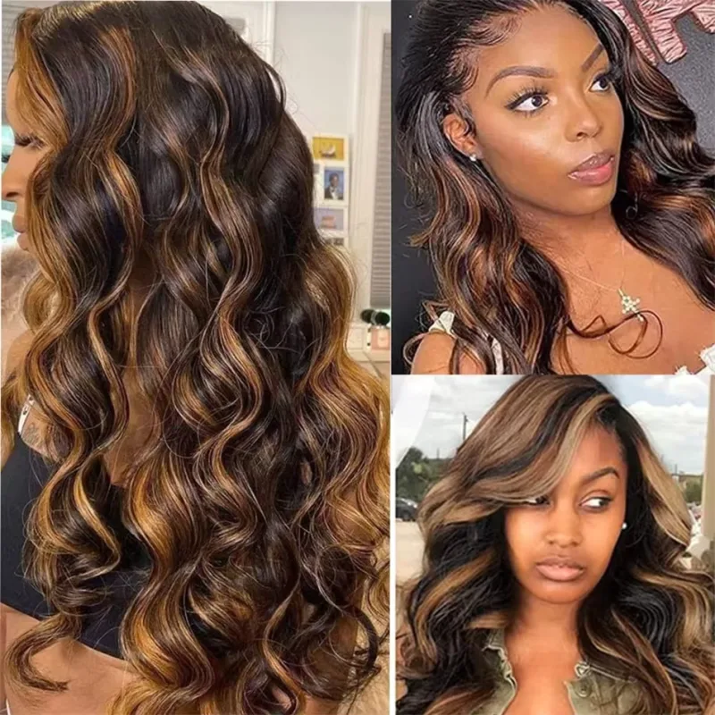 FB 30 Body Wave 13x4 13x6 HD Transparent Lace Full Frontal Wigs Colored Body Wave Human Hair Lace Wigs For Women 220 Den image 2