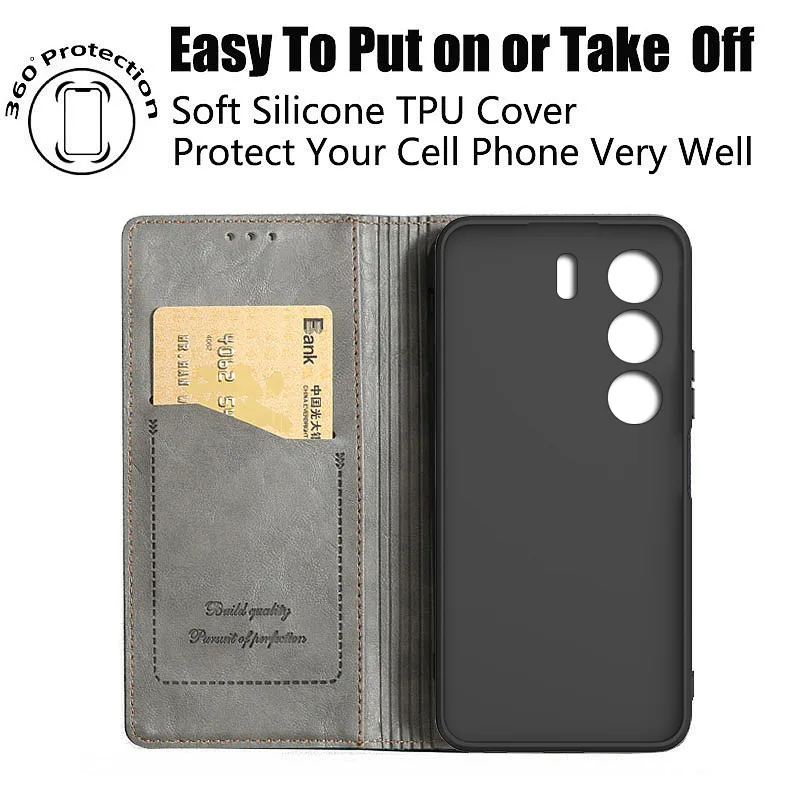 Magnetic Button Flip Case On For Tecno Camon 40 Pro 20 19 30 18 P 18P 30s Pro Premier Neo 4G 5G Phone Cover Leather Wallet Shell detail 3