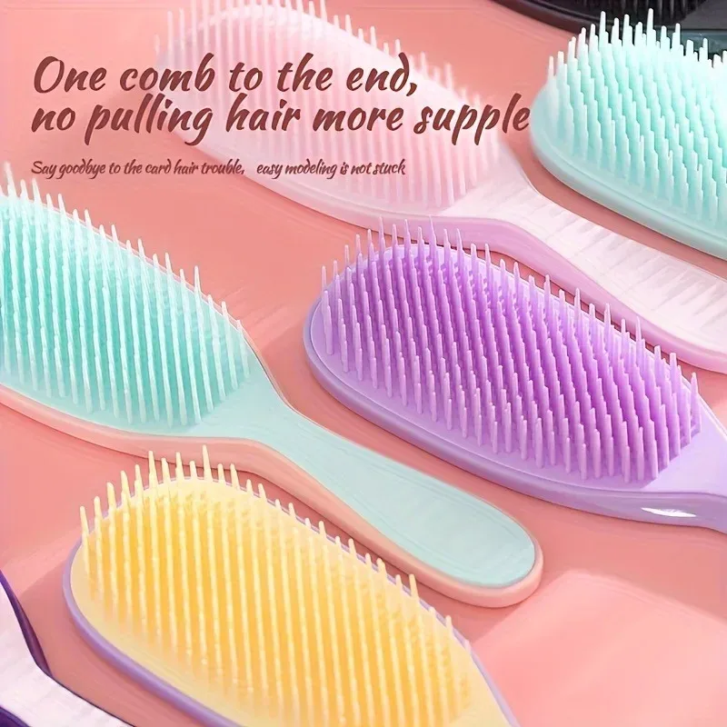 1pcs Detangling Comb Anti-static Soft Scalp Massage Hairbrush Not Knotted Anti-frizz Detachable Comb Hair Styling Tool S image 3