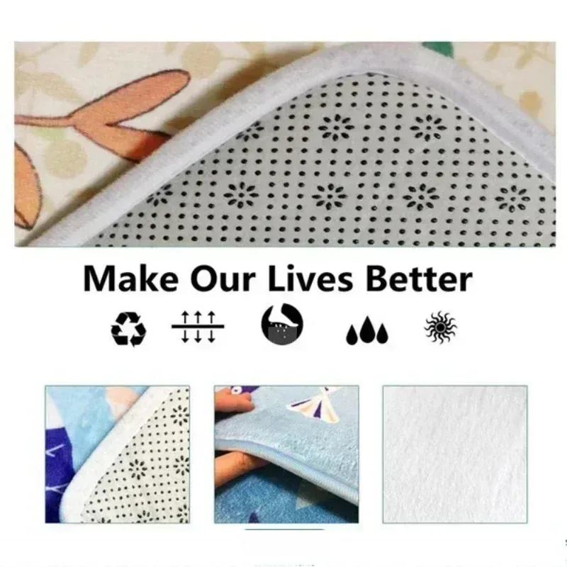Stone Built Water Well 3D Visual Flat Pattern Design Floor Mat for Household Bathroom Door, Absorbent and Non Slip Foot  image 5