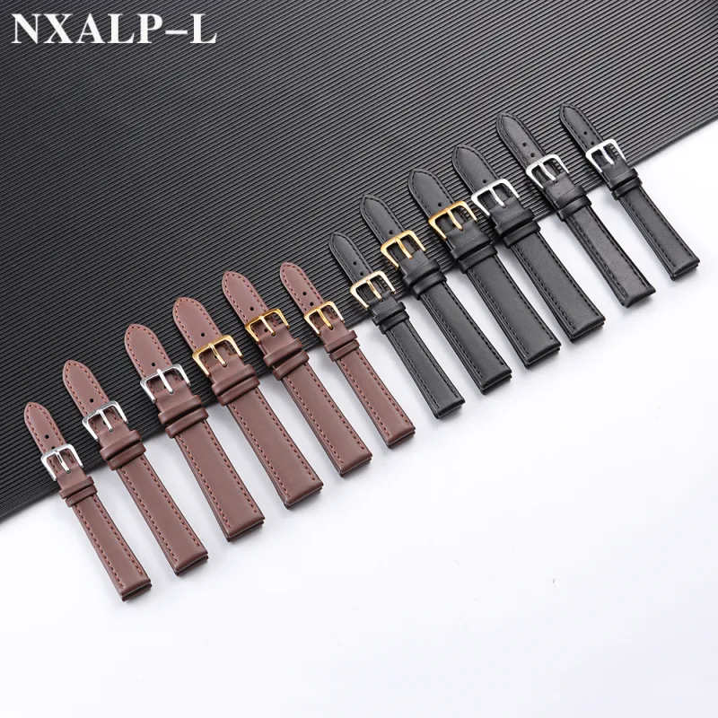 Universal Wristband Ultra-Thin Leather Watch Band 8mm 10mm 12mm 14mm 16mm 18mm 20mm 22mm 24mm PU Leather Straps for Men  image 2