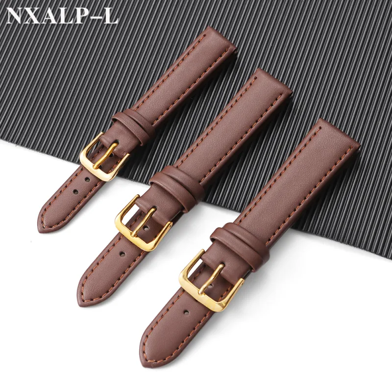 Universal Wristband Ultra-Thin Leather Watch Band 8mm 10mm 12mm 14mm 16mm 18mm 20mm 22mm 24mm PU Leather Straps for Men  image 3