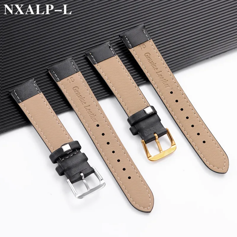 Universal Wristband Ultra-Thin Leather Watch Band 8mm 10mm 12mm 14mm 16mm 18mm 20mm 22mm 24mm PU Leather Straps for Men  image 6