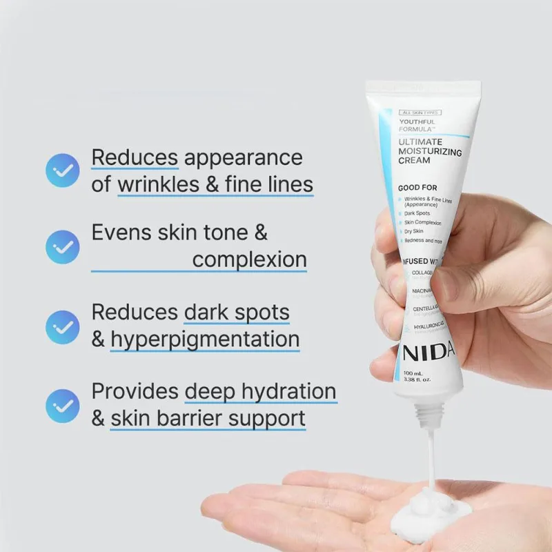 NIDA Ultimate Moisturizing Cream Anti-Aging Repairing Calming Pore Moisturizer Repair Redness Whitening Essence Skin Car image 5