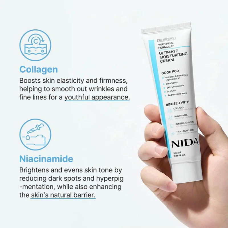 NIDA Ultimate Moisturizing Cream Anti-Aging Repairing Calming Pore Moisturizer Repair Redness Whitening Essence Skin Car image 6