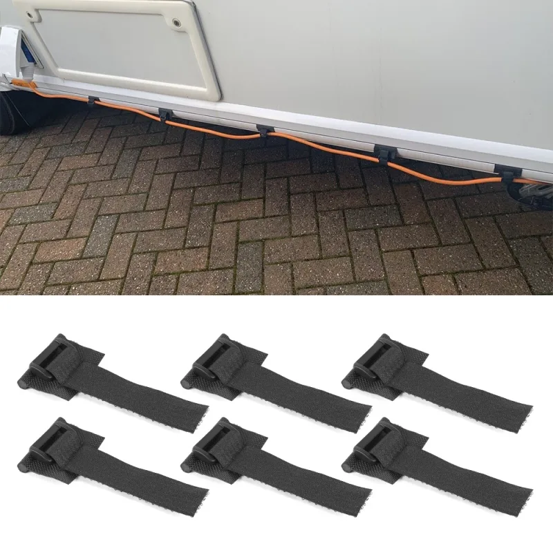 3PCS Caravan Waste Water Pipe Straps EHU Cable Fresh Water Inlet Pipe Support Strap Power Cord Hook Motorhome Accessory image 3