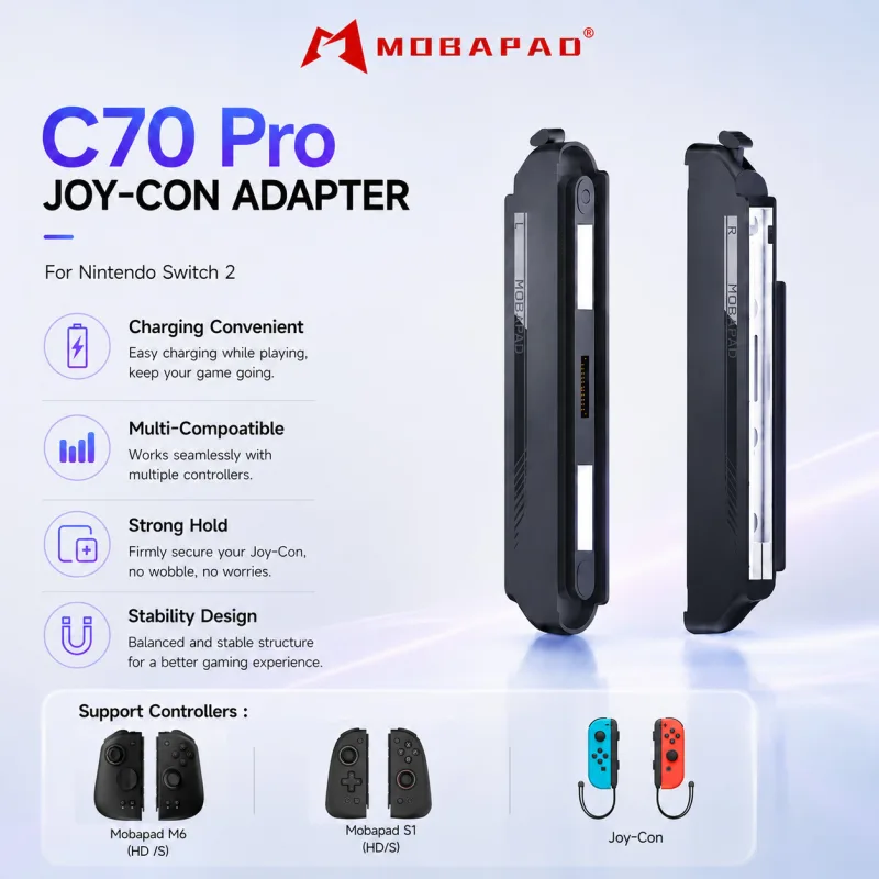 MOBAPAD C70 For JoyCon Adapter Convenient Charging for Switch JoyCon For M6 HD M6S S1 S/HD Controllers on Nintendo Switch 2 - image 1
