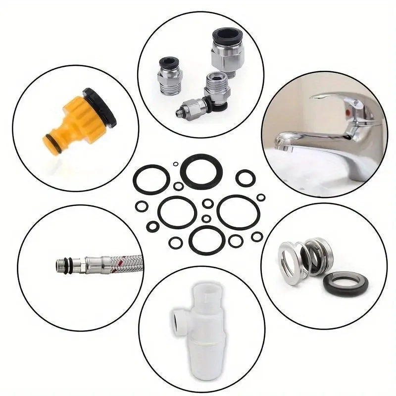 225pcs O-Ring Kit: Durable Rubber Seals for Automotive & Machinery, Ideal for Plumbing - Oil & Water Resistant, Assorted image 4