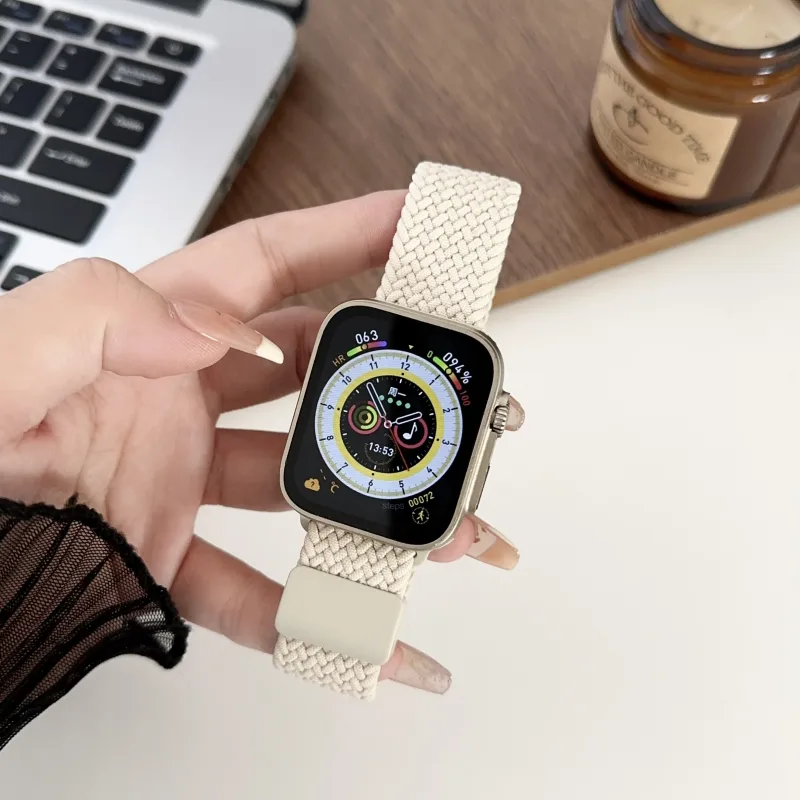 Braided Nylon Strap For Apple watch Band Ultra 3-2 11 10 42mm 46mm 49mm 40mm 41mm 44-45mm Bracelet iWatch Series 9 8 7 6 image 2