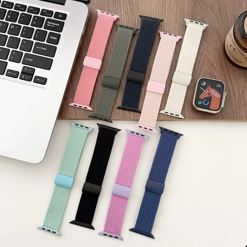 Braided Nylon Strap For Apple watch Band Ultra 3-2 11 10 42mm 46mm 49mm 40mm 41mm 44-45mm Bracelet iWatch Series 9 8 7 6 image 6