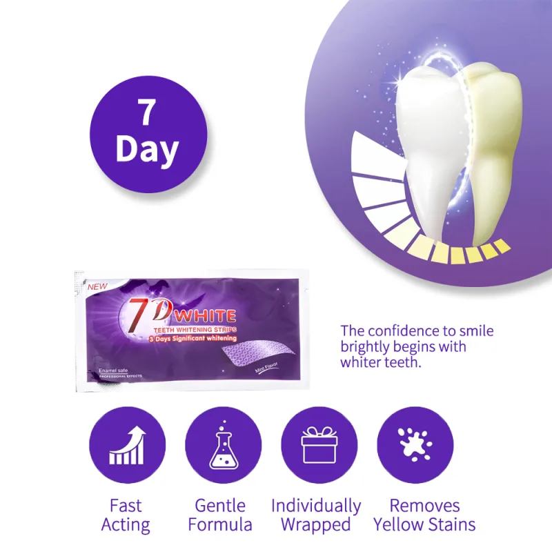 Purple Teeth Whitening Strip No Sensitive Teeth Bleaching Strip Colour Corrector Instant Teeth Clean Strip,At-Home Teeth image 2