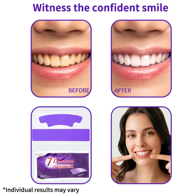 Purple Teeth Whitening Strip No Sensitive Teeth Bleaching Strip Colour Corrector Instant Teeth Clean Strip,At-Home Teeth image 3