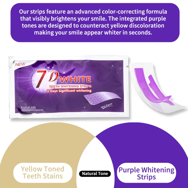 Purple Teeth Whitening Strip No Sensitive Teeth Bleaching Strip Colour Corrector Instant Teeth Clean Strip,At-Home Teeth image 4
