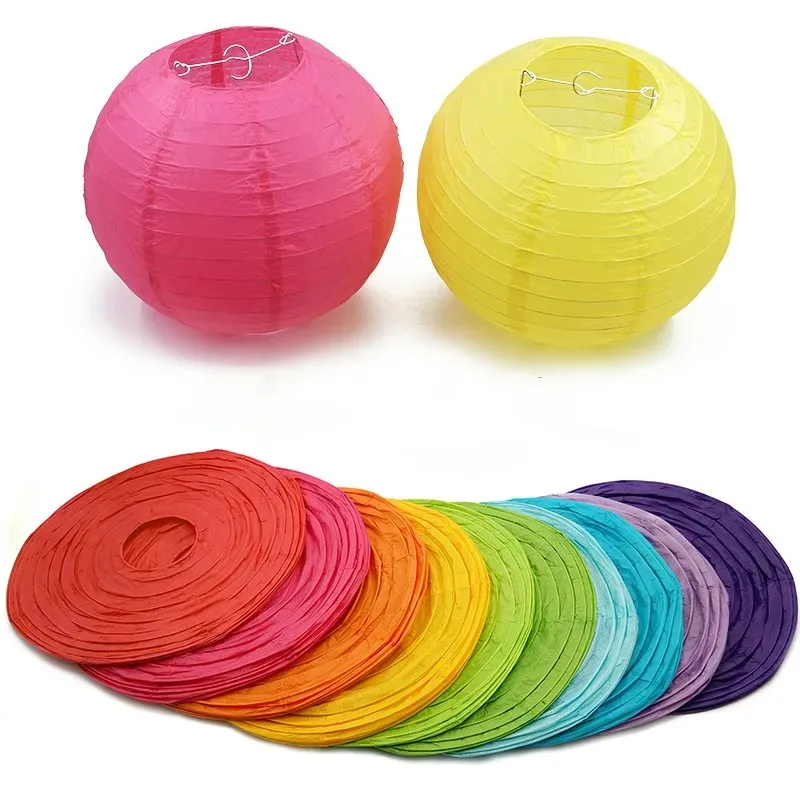 4-6-8-10-12-14-16inch Round Chinese Paper Lanterns Birthday Wedding Decor Gift Craft DIY White Hanging Lantern Ball Supp image 3