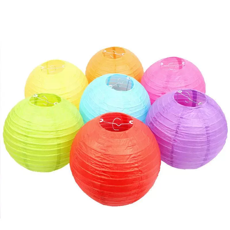 4-6-8-10-12-14-16inch Round Chinese Paper Lanterns Birthday Wedding Decor Gift Craft DIY White Hanging Lantern Ball Supp image 6