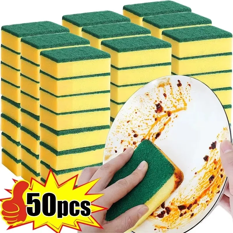 Highly absorbent double-sided sponge magic cleaning pot rust sponge cleaning brush kitchen cleaning tool - image 1