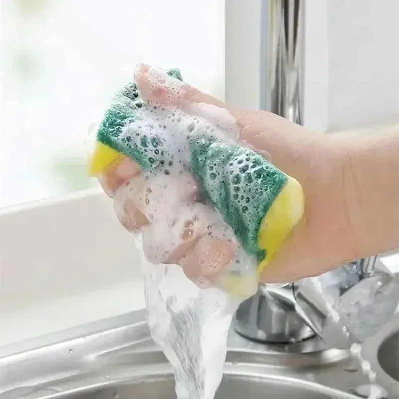 Highly absorbent double-sided sponge magic cleaning pot rust sponge cleaning brush kitchen cleaning tool - image 4