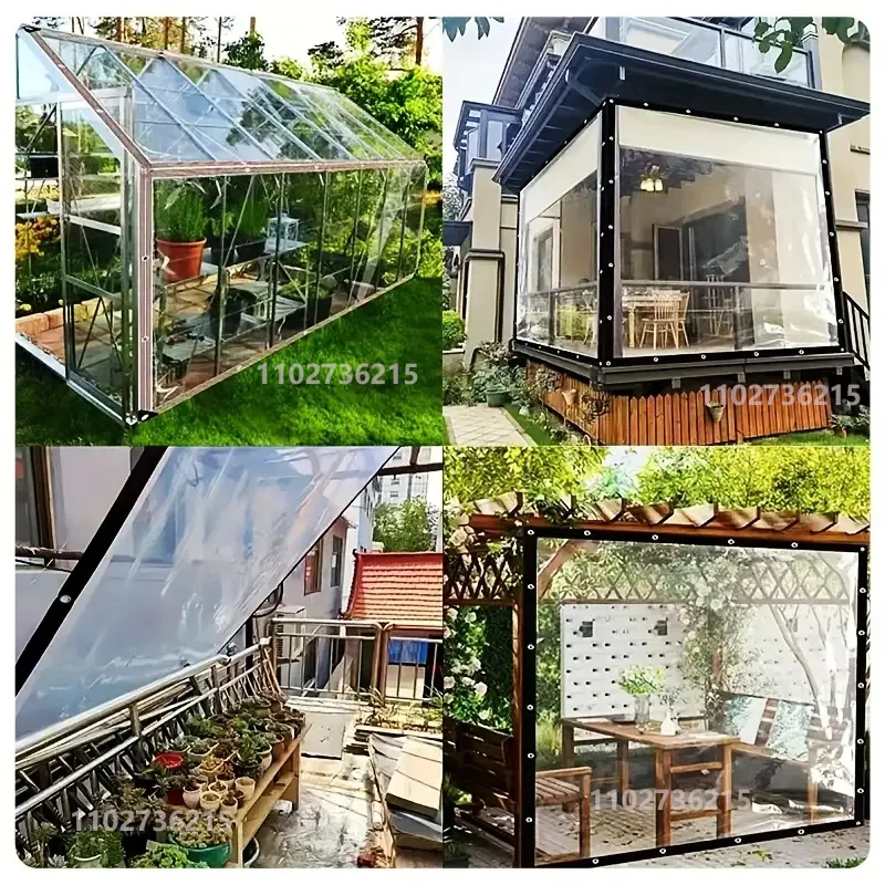 2x2m Transparent Rainproof Shading Cloth Tarpaulin Lightweight Waterproof Tarpaulin Cover Tarpaulin Transparent Rainproof Cloth - image 5