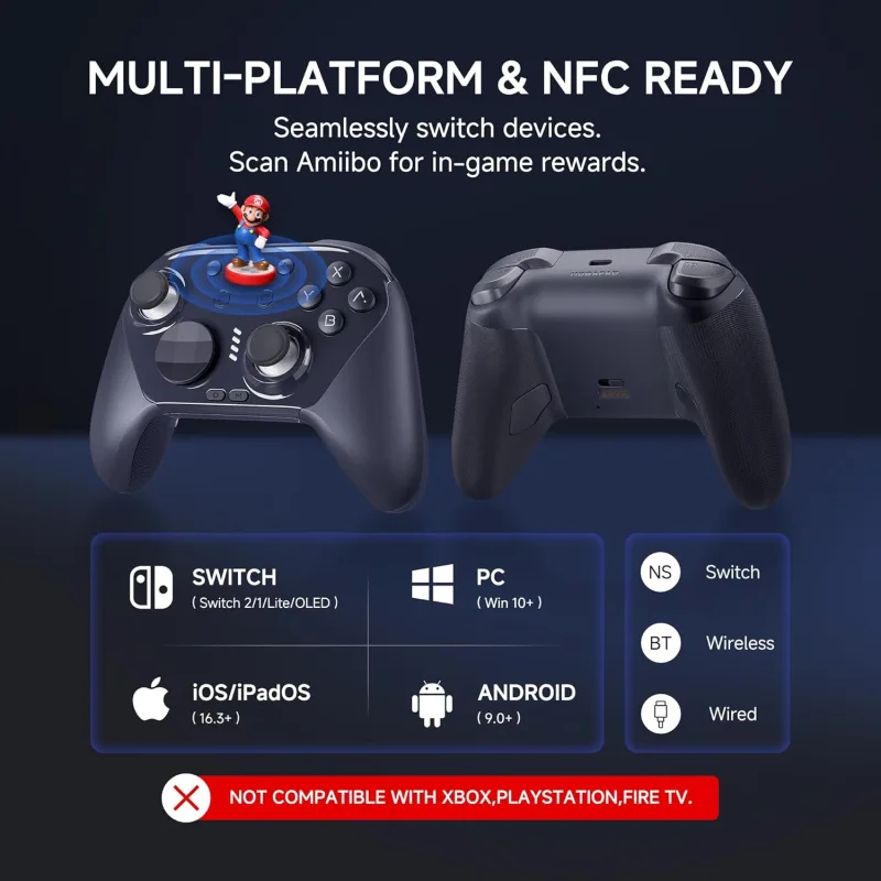 Mobapad CHITU 2 Bluetooth Controller with TMR Joysticks For Nintendo Switch 1/2 PC Android iOS with HD Rumble,NFC,Turbo Gamepad - image 4