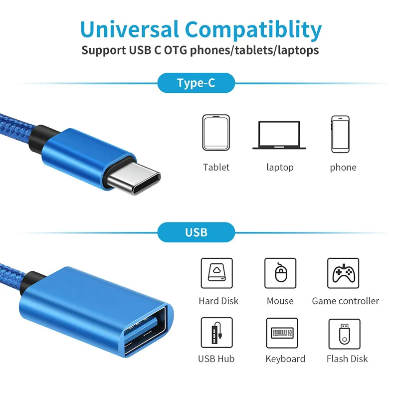 Universal OTG USB 3.0 Adapter Cable Type C Male To USB A Female Usb Data Cord OTG Adapter For Macbook iPhone Xiaomi Mobi image 4