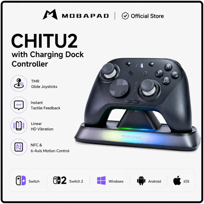 MOBAPAD CHITU 2 Pro 2 HD Bluetooth Controller with Charging Dock TMR Joysticks For Nintendo Switch 1/2 PC Android iOS Gamepad - image 1