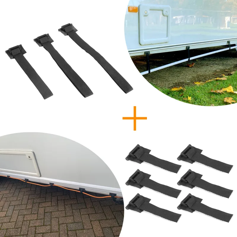 3PCS Caravan Waste Water Pipe Straps + 6PCS EHU Cable Fresh Water Inlet Pipe Support Straps Kits Camper RV Accessories image 1