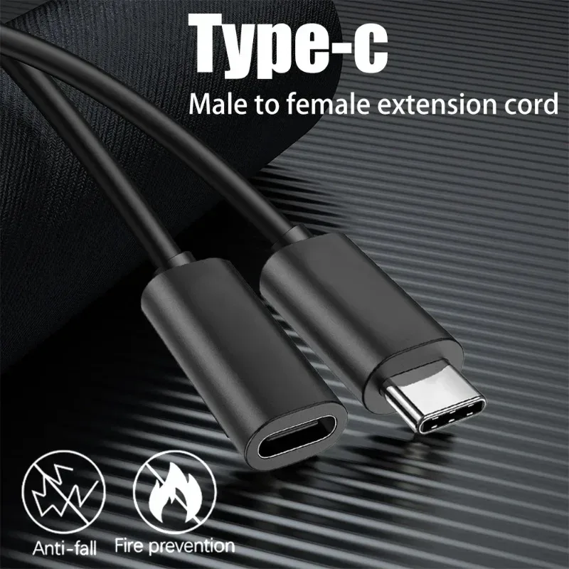 1-2PCS USB C Data Cable Type-C Male To Female Cable Extensor 8k High-speed Charger Wire Connector for Samsung Xiaomi PC Laptop - image 2