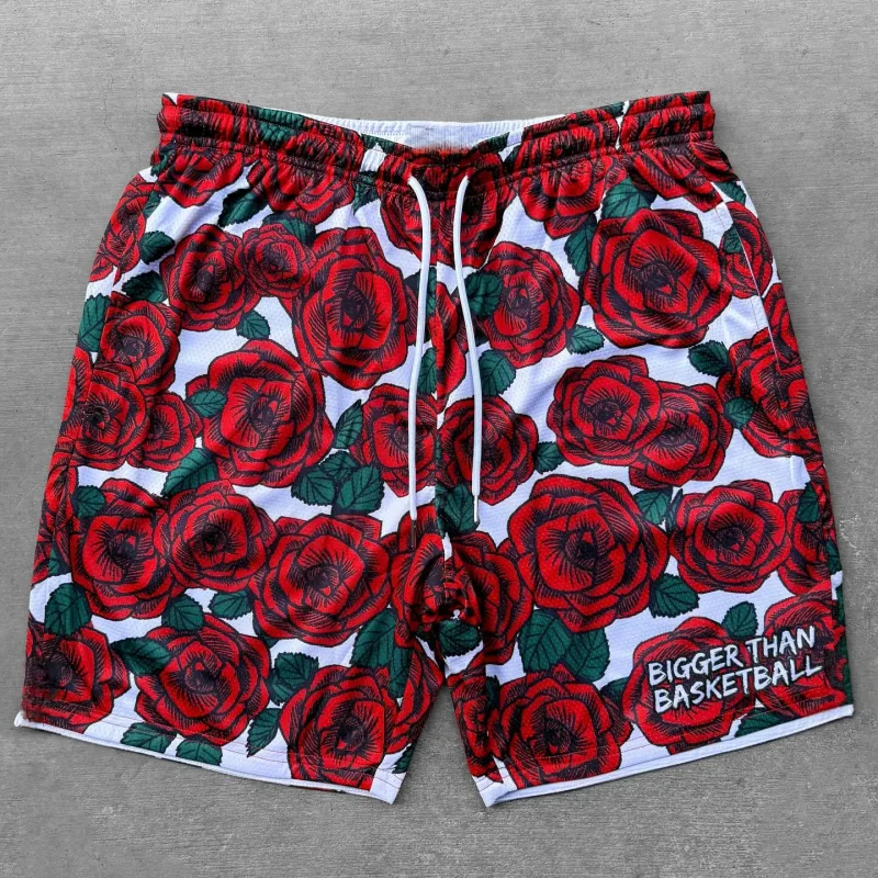 2026 New 3D Printed Shorts Men's Casual Rose/Lightning Pattern Breathable Quick Drying Summer Sports Beach Shorts Streetwear - image 2