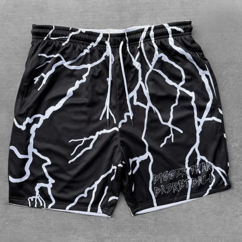 2026 New 3D Printed Shorts Men's Casual Rose/Lightning Pattern Breathable Quick Drying Summer Sports Beach Shorts Streetwear detail 3
