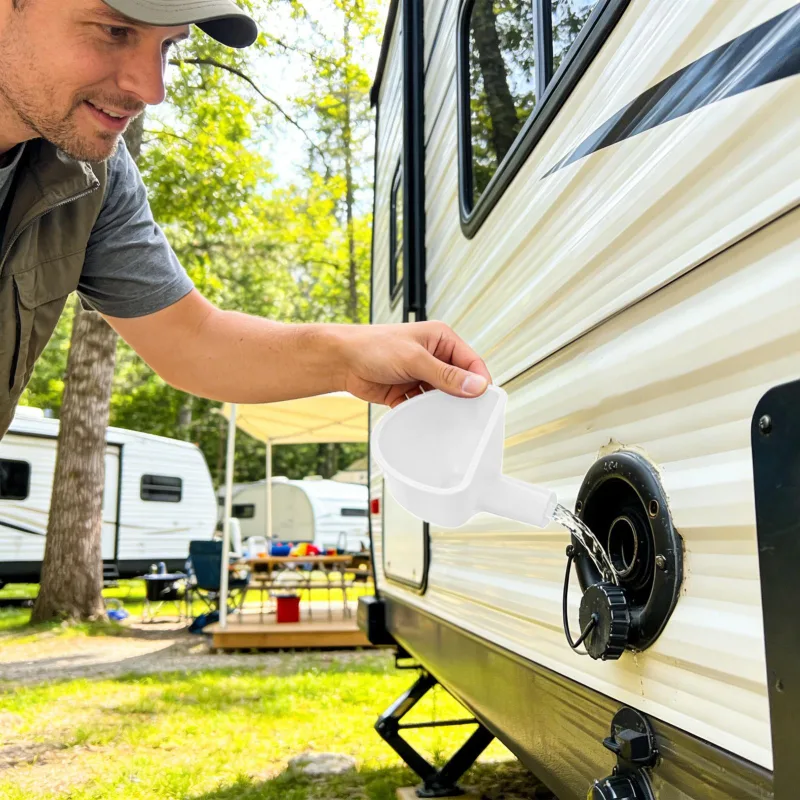 1PC RV Fresh Water Tank Filler Funnel, Easy Install Utility Funnel For RV Trailer Camping Accessories image 4
