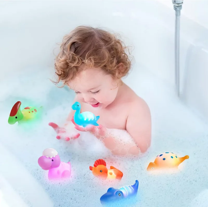 Light Up Bath Toys for Kids Dinosaur Bathtub Toys for Baby 12-18 Months Toddlers Water Bathtub Shower Pool Toys for Boy Girls detail 3