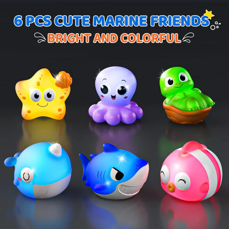 Light Up Bath Toys for Kids Dinosaur Bathtub Toys for Baby 12-18 Months Toddlers Water Bathtub Shower Pool Toys for Boy Girls detail 7