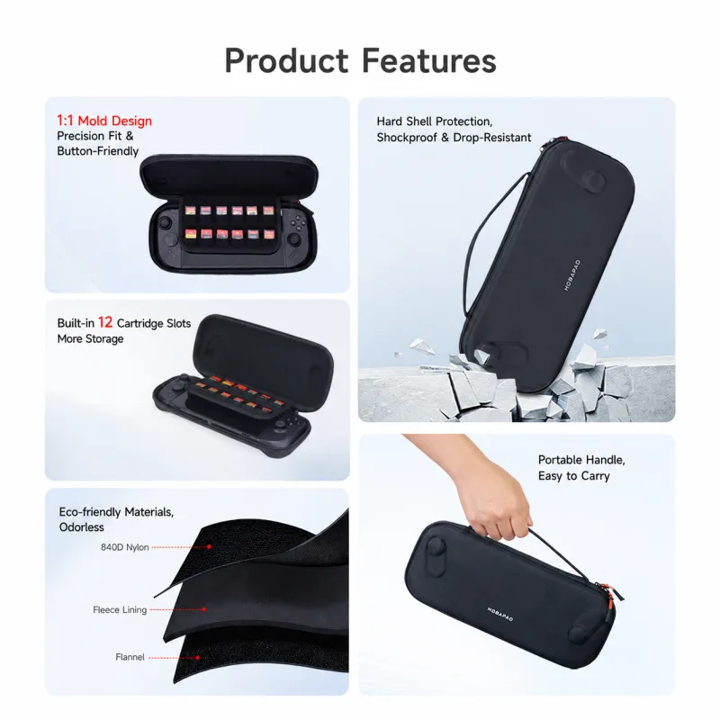 Mobapad Carrying Case Storage Bag with 12 Cartridge Slots for Mobapad M12 HD/M12S & Switch 2 Zipper Shell Protective Cover - image 3