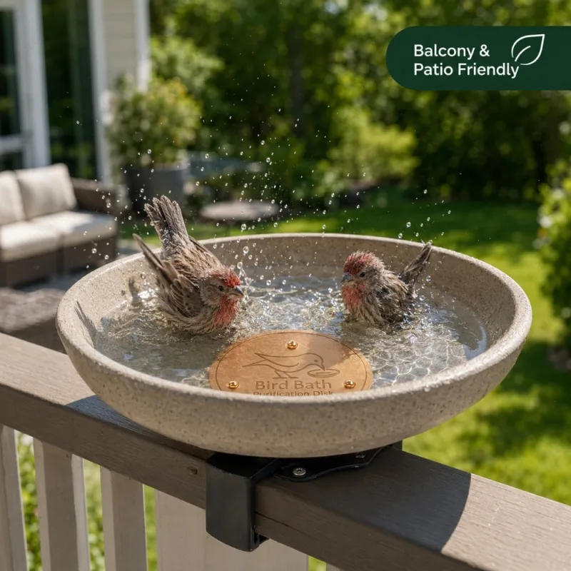 Outdoor Bird Bath Accessory Copper Purifier With Triple-Point Support Bath Disk Ornament Feeder For Garden Bird Bath Bowls - image 4