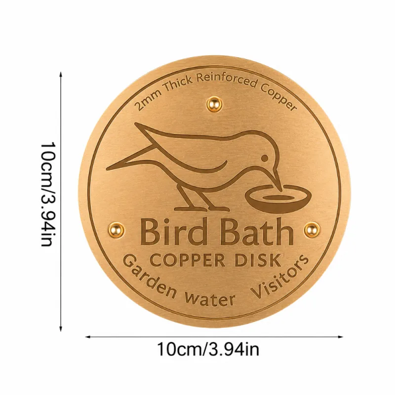 Outdoor Bird Bath Accessory Copper Purifier With Triple-Point Support Bath Disk Ornament Feeder For Garden Bird Bath Bowls - image 6