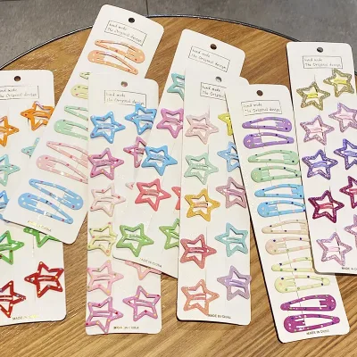 10pcs Star Waterdrop Hair Clips for Girls
