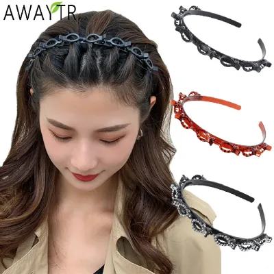 AWAYTR Unisex Alice Hairband Headband Men Women Sports Hair Band Hoop Metal Hoop Double Bangs Hairstyle Hairpin Hair Acc