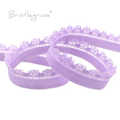 BRISTLEGRASS 2 5 10 Yard 3/8" 10mm Picot Loop Frilly Lace Trim Elastics Decorative Spandex Bands Headband Lingerie Sewin