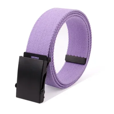 Canvas Webbing Belt with Metal Roller Buckle