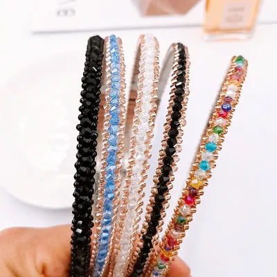 New classic fashion Three rows color Headband Crystal Hairband Festival Hair Rhinestone for Women girls Accessories Head