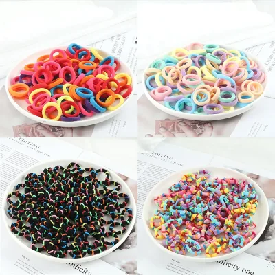 100-Pack Colourful Nylon Hair Bands Children Ponytail Holders
