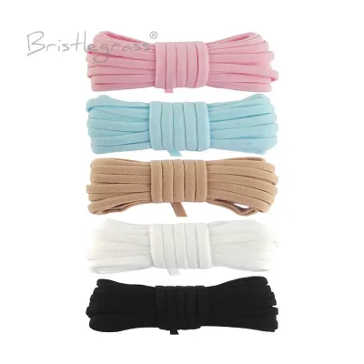 BRISTLEGRASS 2 5 10 Yard 3/16" 5mm Nylon Flat Skinny Elastics Rope String Spandex Band Tape Face Cover Ear Loop Sewing T
